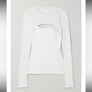 NWT AGOLDE White Lyza Cutout Rib Top Sz S